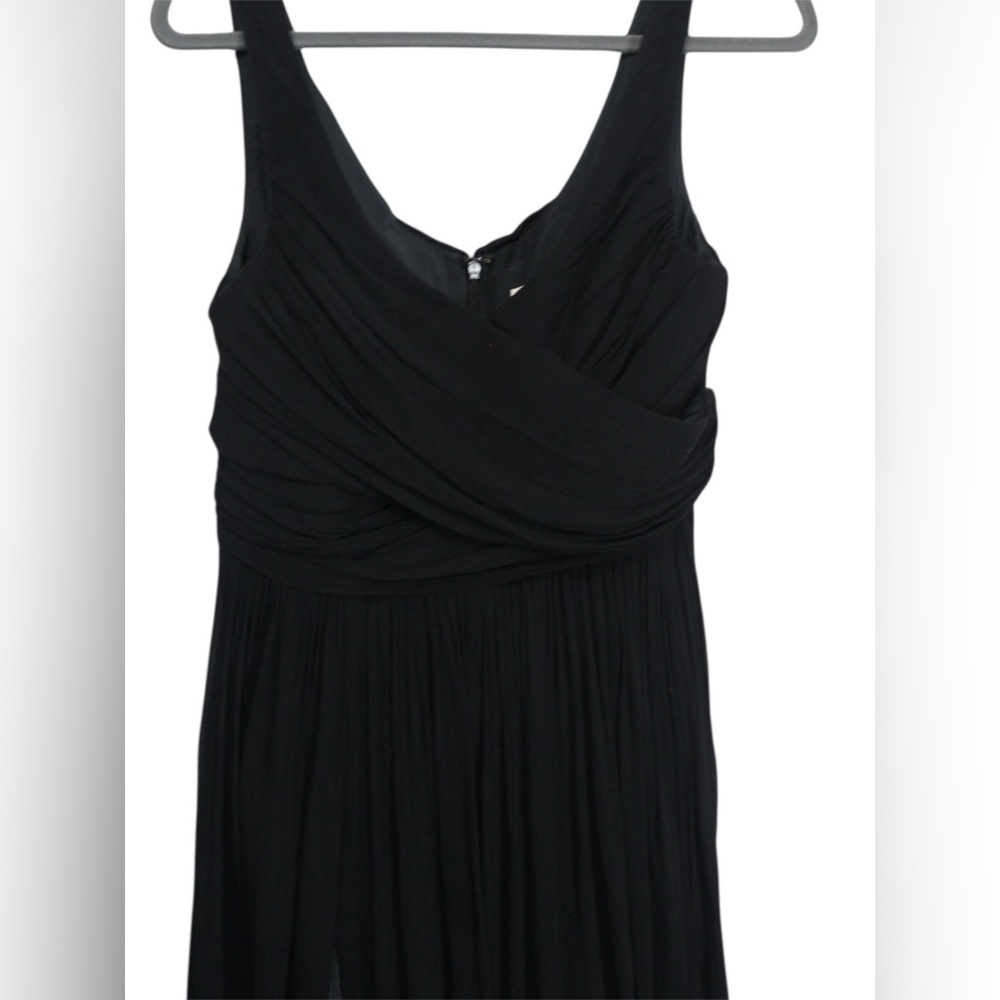 J Crew Black Silk Chiffon Bridesmaid Dress Size 10 - Picture 6 of 8